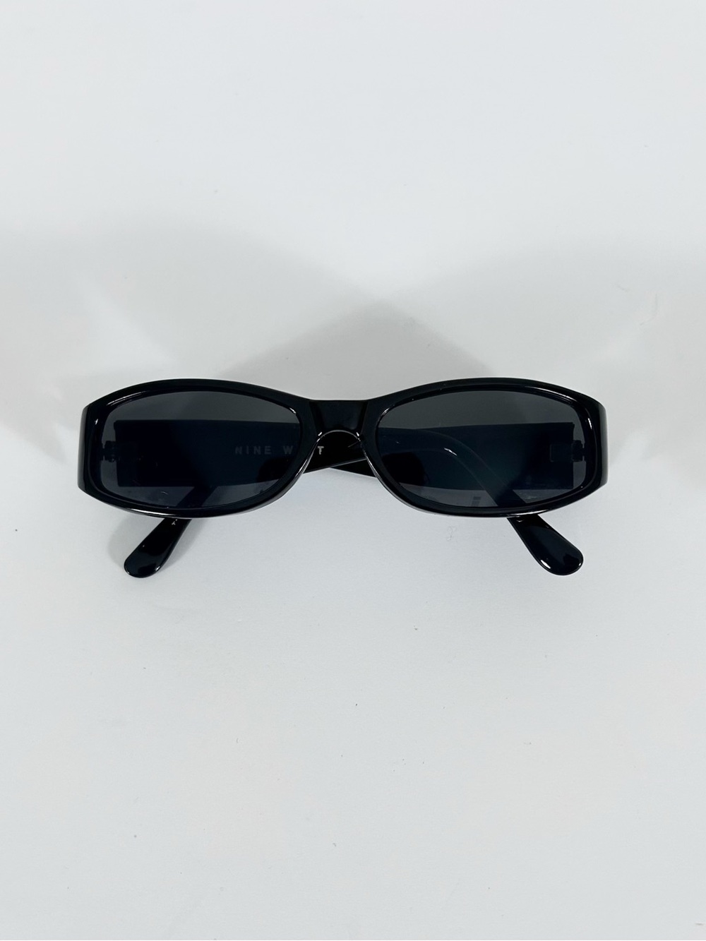 Nine West Sunglasses Black Narrow Rectangle Dark Lens Y2K Designer Eyewear